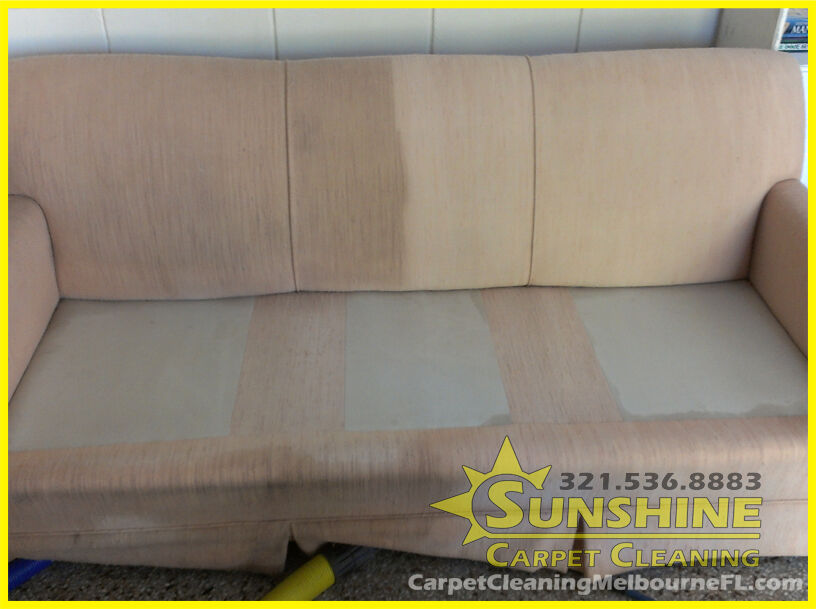 before and after of upholstery cleaning of sofa