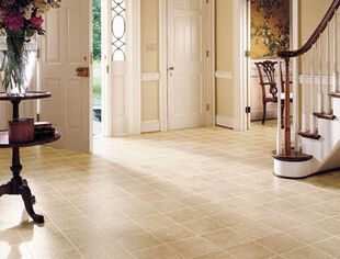 tiled floors in entryway of home